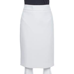 Pre Owned تنورة أرماني كوليزوني مستقيمة كريب رصاصي مقاس وسط (ميديوم)