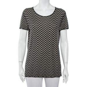 Armani Collezioni Monochrome Jacquard Knit Roundneck T-Shirt XL