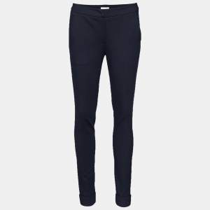 Armani Collezioni Navy Blue Knit Tapered Leg Pants XS