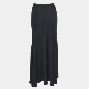 Pre Owned Armani Collezioni Black Crepe Maxi Skirt S