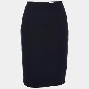 Pre Owned Armani Collezioni Black Knit Pencil Skirt M