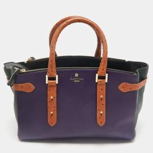 Aspinal of London Multicolor Leather and Ostrich Embossed Marylebone Tote
