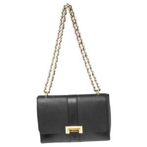 Aspinal Of London Black Leather Lottie Shoulder Bag