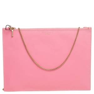Aspinal Of London Pink Leather Chain Clutch