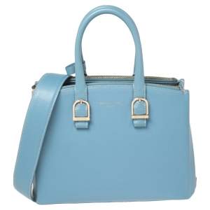 Aspinal Of London Light Blue Leather Madison Tote