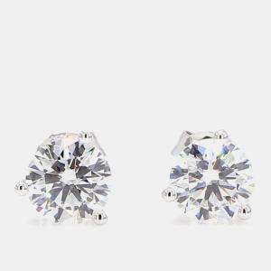 Pre Owned 1.50 cts Round Lab Grown Diamond 14k White Gold 3 Prong Martini Studs