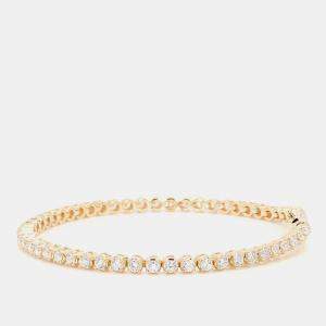 Pre Owned 3.05 cts Round Lab Grown Diamond 14k Yellow Gold Luxe Tennis Bracelet