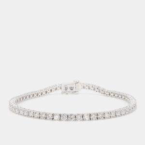 Pre Owned 5.07 cts Round Lab Grown Diamond 14k White Gold Classic Tennis Bracelet