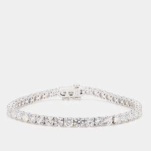 Pre Owned 8.80 cts Round Lab Grown Diamond 14k White Gold Classic Tennis Bracelet