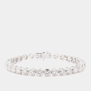 Pre Owned 10.11 cts Round Lab Grown Diamond 14k White Gold Luxe Tennis Bracelet