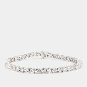 Pre Owned 10.12 cts Round Lab Grown Diamond 14k White Gold Classic Tennis Bracelet