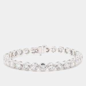 Pre Owned 12.11 cts Round Lab Grown Diamond 14k White Gold Luxe Tennis Bracelet