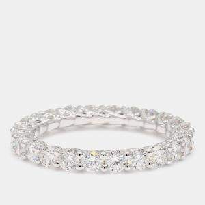 Pre Owned 2.14 cts Round Lab Grown Diamond 14k White Gold Eternity Band US 7