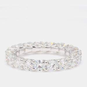 Pre Owned 3.99 cts Round Lab Grown Diamond 14k White Gold Eternity Band US 7