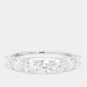 Pre Owned 2.01 cts Round Lab Grown Diamond 14k White Gold 7 Stone Wedding Band