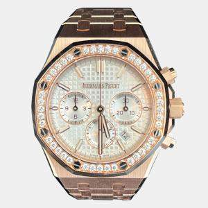 Audemars Piguet White Royal Oak Chronograph 26715OR.ZZ.1356OR.01 Men's Wristwatch 38 mm