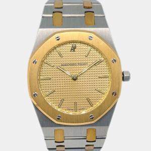 Audemars Piguet Gold 18k Yellow Gold Royal Oak SA6303 Quartz Men's Wristwatch 33 mm