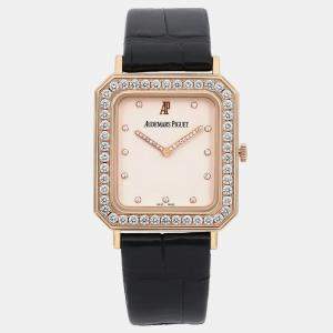 Audemars Piguet Cream Diamond Rose Gold 150680R.ZZ.D001CR.01 Manual Winding Women's Wristwatch 29 mm
