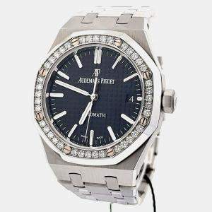 Pre Owned Audemars Piguet Royal Oak 15451ST.ZZ.1256ST.01 Automatic Black Stainless Steel Women’s Wristwatch 37 mm