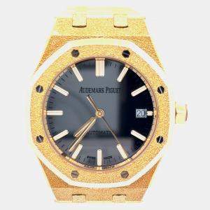 Pre Owned Audemars Piguet Royal Oak Frosted Gold "Carolina Bucci" 15454BA.GG.1259BA.02 Automatic Mirror Dial 18K Yellow Gold Women’s Wristwatch 37 mm