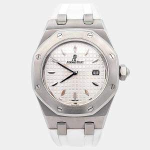 Pre Owned Audemars Piguet Royal Oak 67600ST Quartz Silver Stainless Steel Women's Wristwatch 33 mm