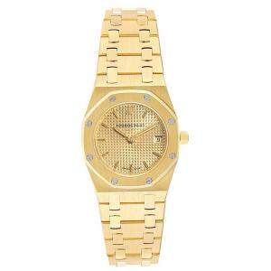 Audemars Piguet Champagne 18K Yellow Gold Royal Oak 67075 Women's Wristwatch 20 MM