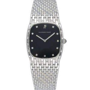 Audemars Piguet Blue Diamonds 18K White Gold Women's Wristwatch 27 MM