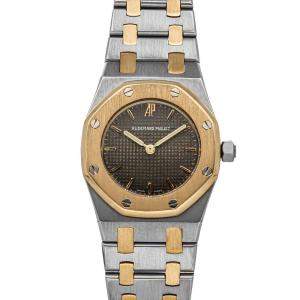 Audemars Piguet Grey 18K Yellow Gold And Stainless Steel Royal Oak 67075SA Women's Wristwatch 26 MM
