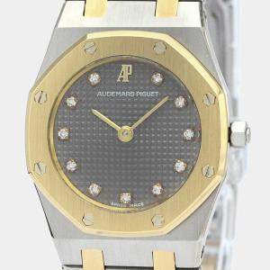 Audemars Piguet Grey 18K Yellow Gold And Stainless Steel Royal Oak Women's Wristwatch 26 mm