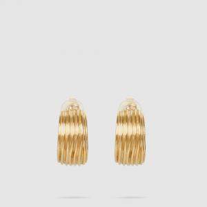 Aurelie Bidermann Gold Thalia Hammered Gold Clip-On Earrings