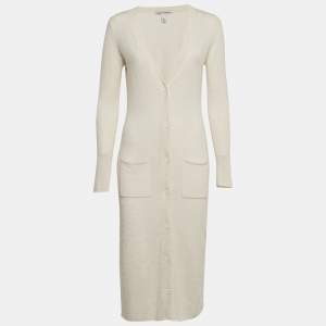 Autumn Cashmere Cream Cashmere Knit Cardigan Dress S