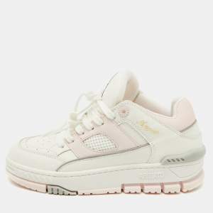 Axel Arigato White/Light Pink Leather Area Low Top Sneakers Size 37