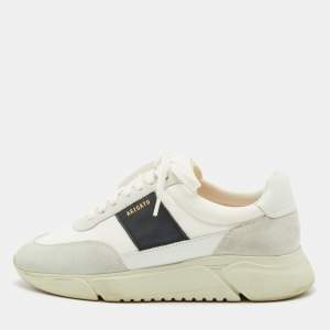  Axel Arigato White/Black Canvas and Leather Genesis Vintage Sneakers Size 39