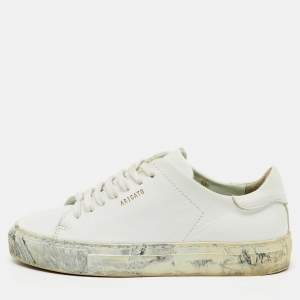 Pre Owned Axel Arigato White Leather Clean 90 Low Top Sneakers Size 36