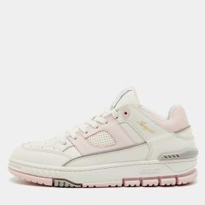 Pre Owned Axel Arigato White/Light Pink Leather Area Low Top Sneakers Size 40