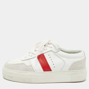 Axel Arigato White/Grey Leather  and Suede Low Top Sneakers Size 36