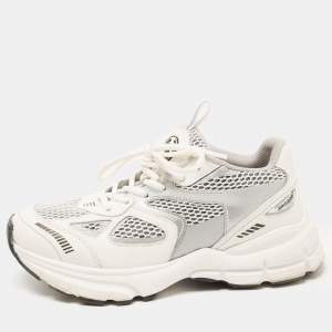 Axel Arigato White/Grey Mesh and Leather Marathon Runner Sneakers Size 37