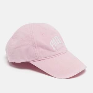 مملوكة مسبقًا Balenciaga Pink Logo Embroidered Cotton Baseball Cap S