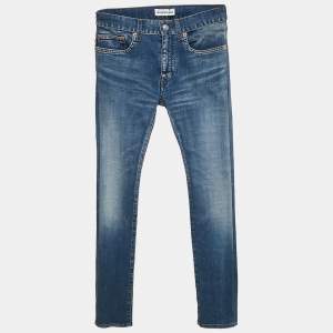 Balenciaga Blue Denim Distressed Hem Archetype Jeans S Waist 24"