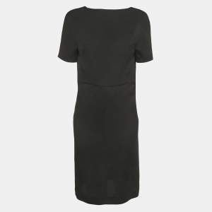 Pre Owned Balenciaga Black Crepe Shift Dress M