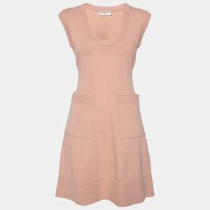 Balenciaga Peach Knit Pocketed Sleeveless Dress M