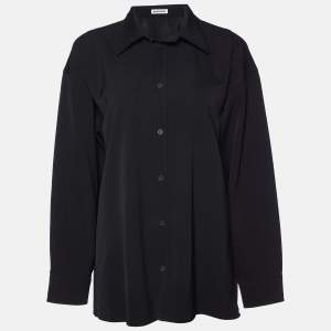 Balenciaga Black Wool Button Front Oversized Shirt XS