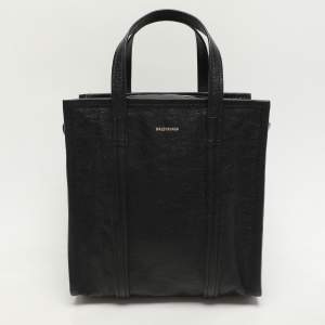 Balenciaga Black Leather Small Bazar Shopper Tote
