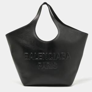 Pre Owned Balenciaga Black Leather Medium Mary Kate Tote