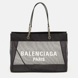 مملوكة مسبقًا Balenciaga Duty Free Large Black Mesh Nylon Tote