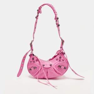 مملوكة مسبقًا Balenciaga Le Cagole XS Neon Pink Leather Shoulder Bag