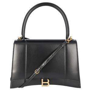 Pre Owned Balenciaga Black Small Leather Hourglass Bag 