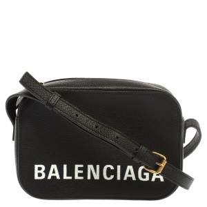 Pre Owned Balenciaga Black Leather XS Ville Camera Bag