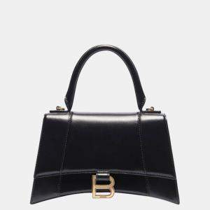 Pre Owned Balenciaga Black Leather Small Hourglass Top Handle Bag Bag