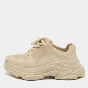 Balenciaga Beige Rubber Triple S Mold Sneakers Size 36